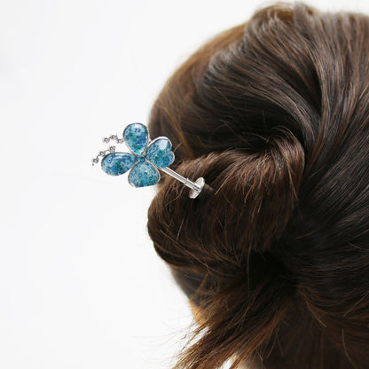 着せ替えかんざし 蝶 梅 木製 １本挿し ブルー TAMARUSAN