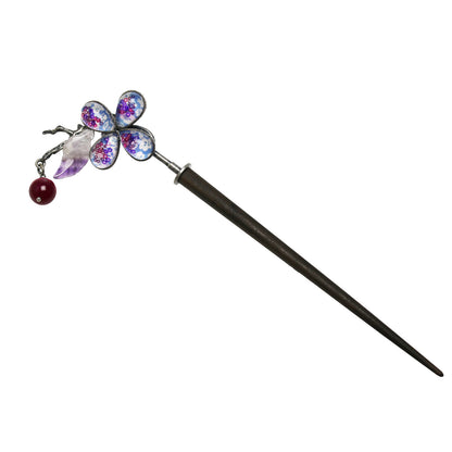 着せ替えかんざし 花 パープル アメジスト 着せ替えかんざし ヘッドと軸セット