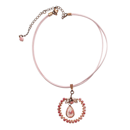 本革 チョーカー ピンク 梅 ロードナイト チョーカー