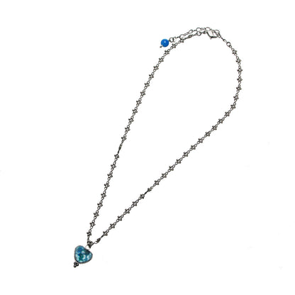 ネックレス ハート 青 福梅 TAMARUSAN