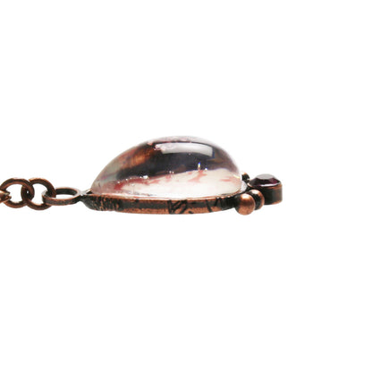 ロングネックレス ピンク 梅 アンティーク風 ネックレス