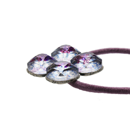 ヘアゴム 花 紫 梅 贈り物 TAMARUSAN