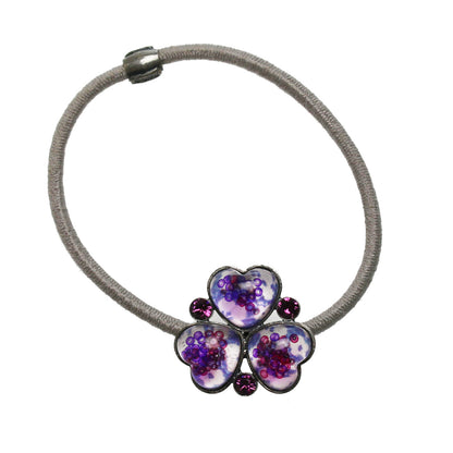 ヘアゴム 紫 すみれ ラインストーン TAMARUSAN