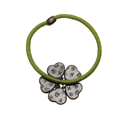 ヘアゴム 花 緑 ハンドメイド 樹脂 TAMARUSAN