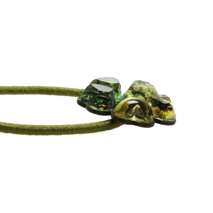 ヘアゴム 花 緑 ハンドメイド 樹脂 TAMARUSAN