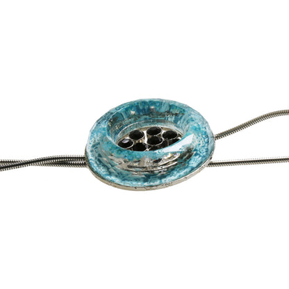 チェーンループタイ 青 珊瑚 ヘソナイトガーネット TAMARUSAN