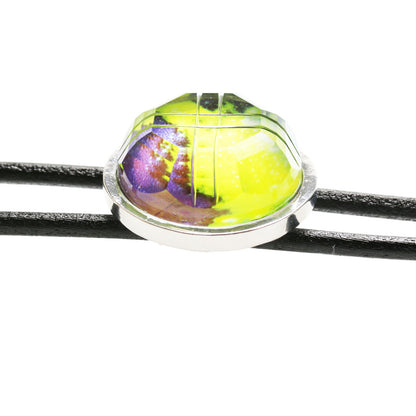 革紐ループタイ 宇宙柄 銀河 メンズ 青 黄緑 ループタイ