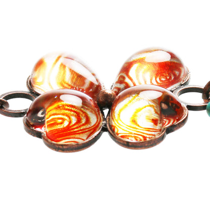 ブレスレット 蝶 渦巻き オレンジ ピンク TAMARUSAN