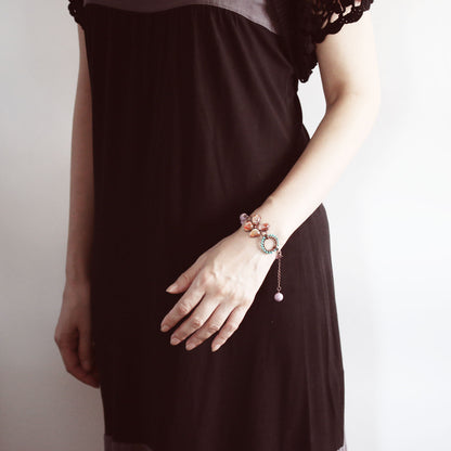 ブレスレット 蝶 渦巻き オレンジ ピンク TAMARUSAN