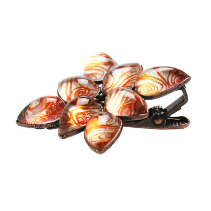 おしゃれなストールクリップ オレンジ 渦巻き 花 TAMARUSAN