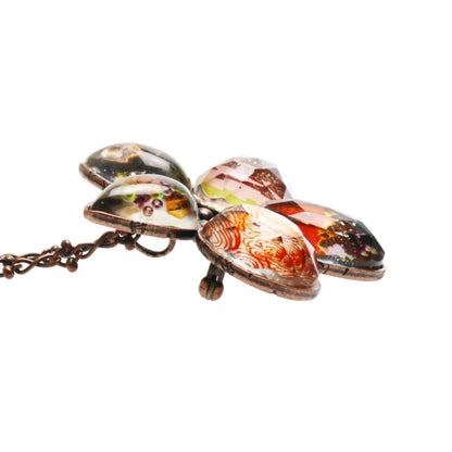 ブローチネックレス 2way オレンジ 花 TAMARUSAN