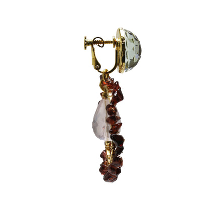 フープイヤリング ピンク ガーネット ゴールド TAMARUSAN