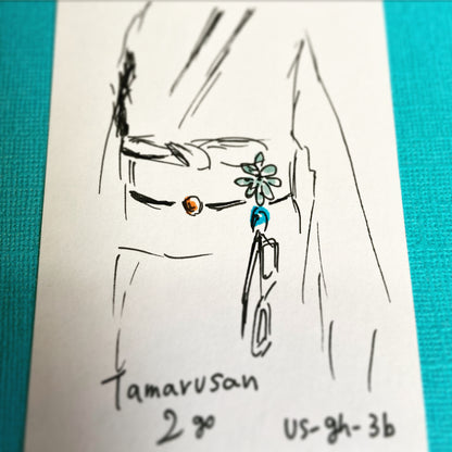 着物用眼鏡ホルダー ブルー 渦巻き TAMARUSAN