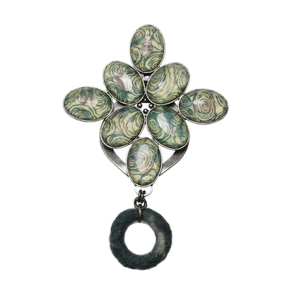 着物用眼鏡ホルダー ブルー 渦巻き TAMARUSAN