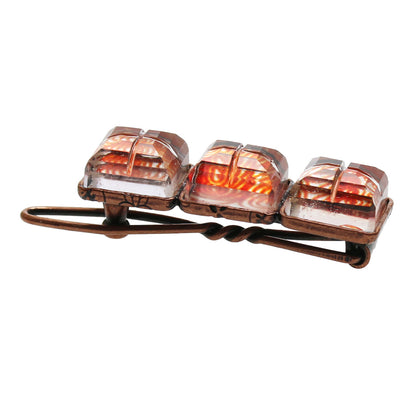 パッチン留め 四角 オレンジ 渦巻き TAMARUSAN