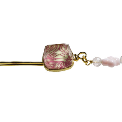 ヘアピン ピンク 渦巻き 24金 シェル TAMARUSAN