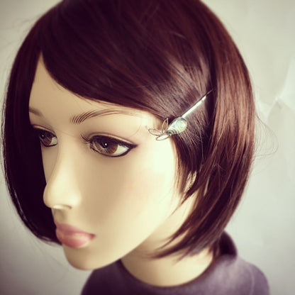 ヘアピン 渦巻き 水色 しずく 高級ヘアピン