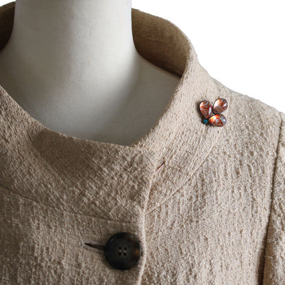 ロングハットピン 渦巻き オレンジ アンティーク風 TAMARUSAN