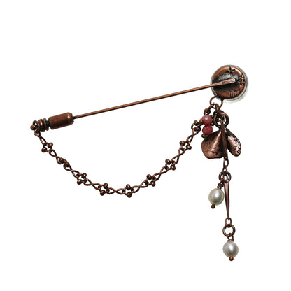 ハットピン 渦巻き ピンク アンティーク調 TAMARUSAN