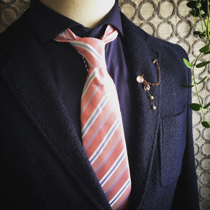 ハットピン 渦巻き ピンク アンティーク調 TAMARUSAN