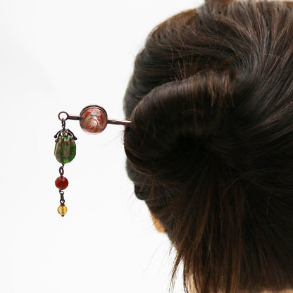 一本挿し かんざし カーネリアン オレンジ 一本挿しかんざし