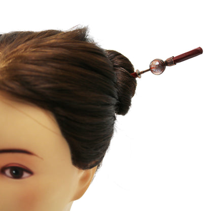 着せ替えかんざし オレンジ 渦巻き 木製 TAMARUSAN