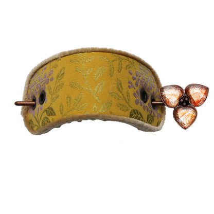 かんざしバレッタ マジェステ 和装 オレンジ 絹 TAMARUSAN