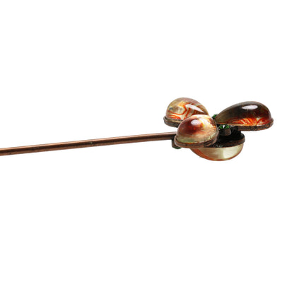 かんざしバレッタ 組紐 黄緑 オレンジ 渦巻き TAMARUSAN