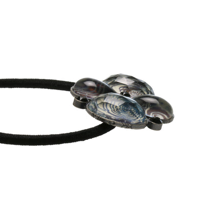 ヘアゴム 和風 渦巻き 水色 贈り物 TAMARUSAN