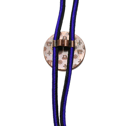 組紐ループタイ 紫 正絹 渦巻き オレンジ TAMARUSAN