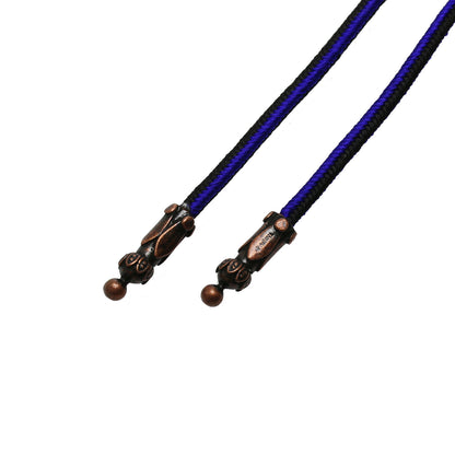 組紐ループタイ 紫 正絹 渦巻き オレンジ TAMARUSAN