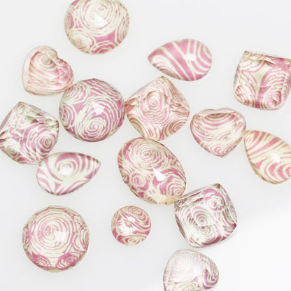 眼鏡チェーン 贈り物 ピンク 薔薇 渦巻き TAMARUSAN