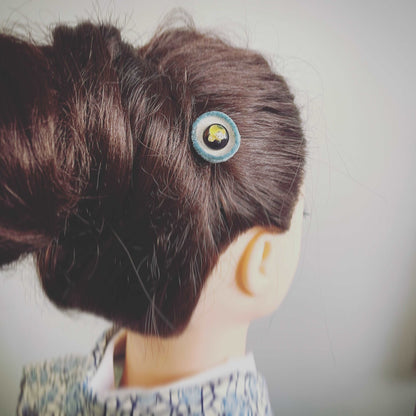 かんざし 二股 フェルト 髪飾り 青 TAMARUSAN