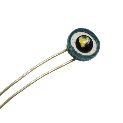 かんざし 二股 フェルト 髪飾り 青 TAMARUSAN