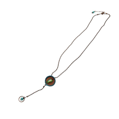 ネックレス ブルー アマゾナイト レモン フェルト ハンドメイド TAMARUSAN