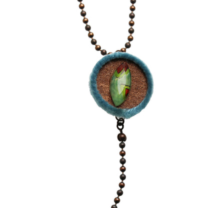 ネックレス ブルー アマゾナイト レモン フェルト ハンドメイド TAMARUSAN