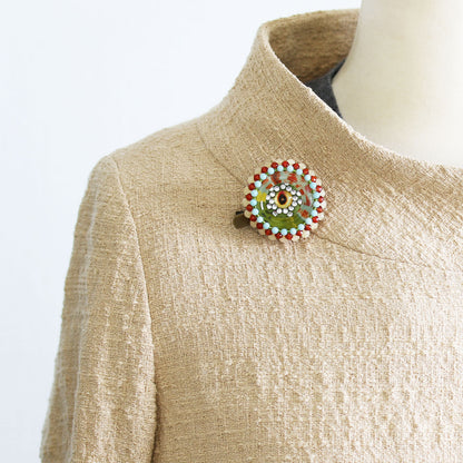 ブローチクリップ ビーズ織り 天然石 TAMARUSAN