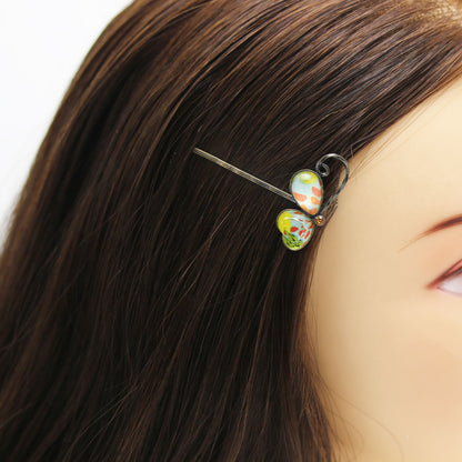 ヘアピン 蝶 菊 飾り取り外し可能 TAMARUSAN