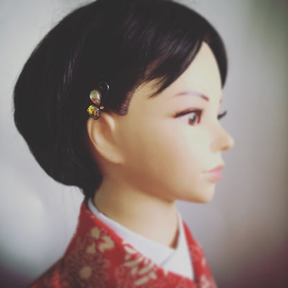 ヘアピン 蝶 菊 飾り取り外し可能 TAMARUSAN