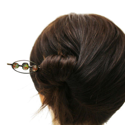 かんざし 菊 オレンジ 和風 レトロ 一本挿しかんざし