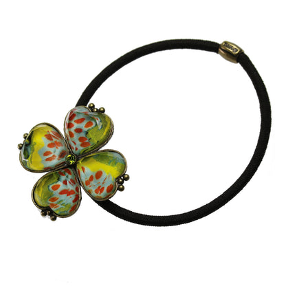 ヘアゴム 四つ葉 花 菊 高級 緑 TAMARUSAN