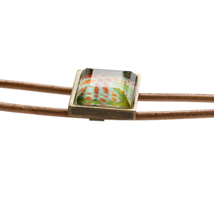 革紐ループタイ スタイリッシュ 和菊 ベージュ TAMARUSAN