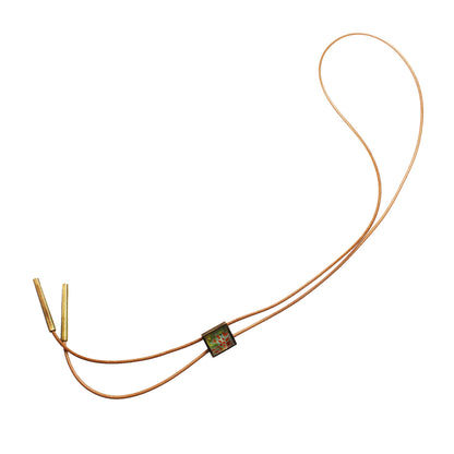 革紐ループタイ スタイリッシュ 和菊 ベージュ TAMARUSAN