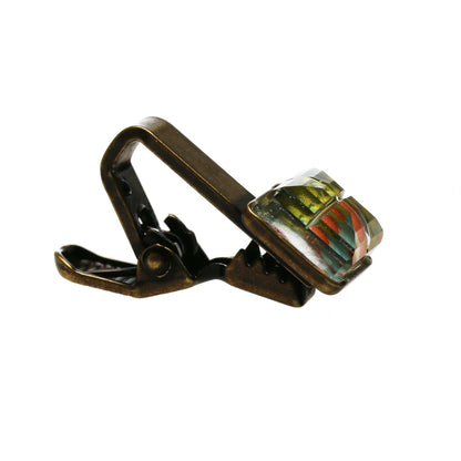 ネクタイピン シンプル ショート 四角 黄緑 TAMARUSAN