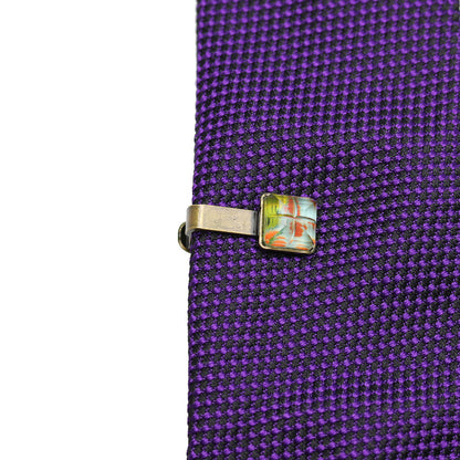 ネクタイピン シンプル ショート 四角 黄緑 TAMARUSAN