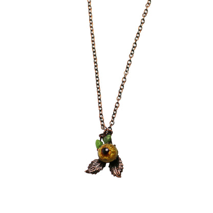 ネックレス 花 葉っぱ アンティーク風 TAMARUSAN