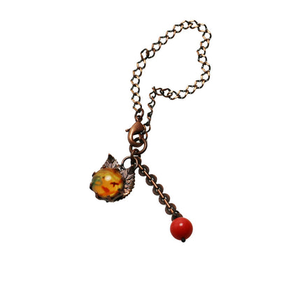 バッグチャーム フクロウ 猫 炭水パール TAMARUSAN