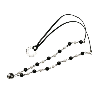 眼鏡ホルダー ネックレス オニキス 白黒 2way 眼鏡ホルダー