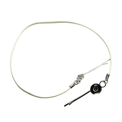 ヘアピンヘアバンド 白黒 革紐 ヘッドバンド