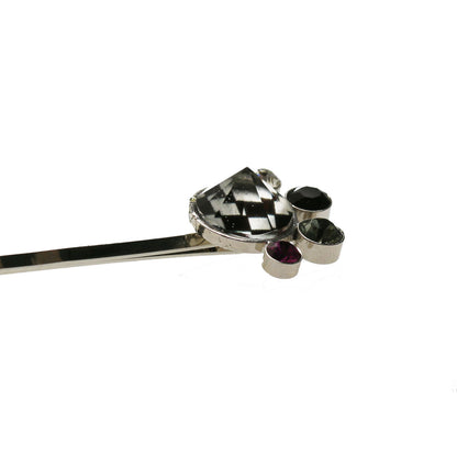 ヘアピン 肉球 市松柄 白黒 高級ヘアピン